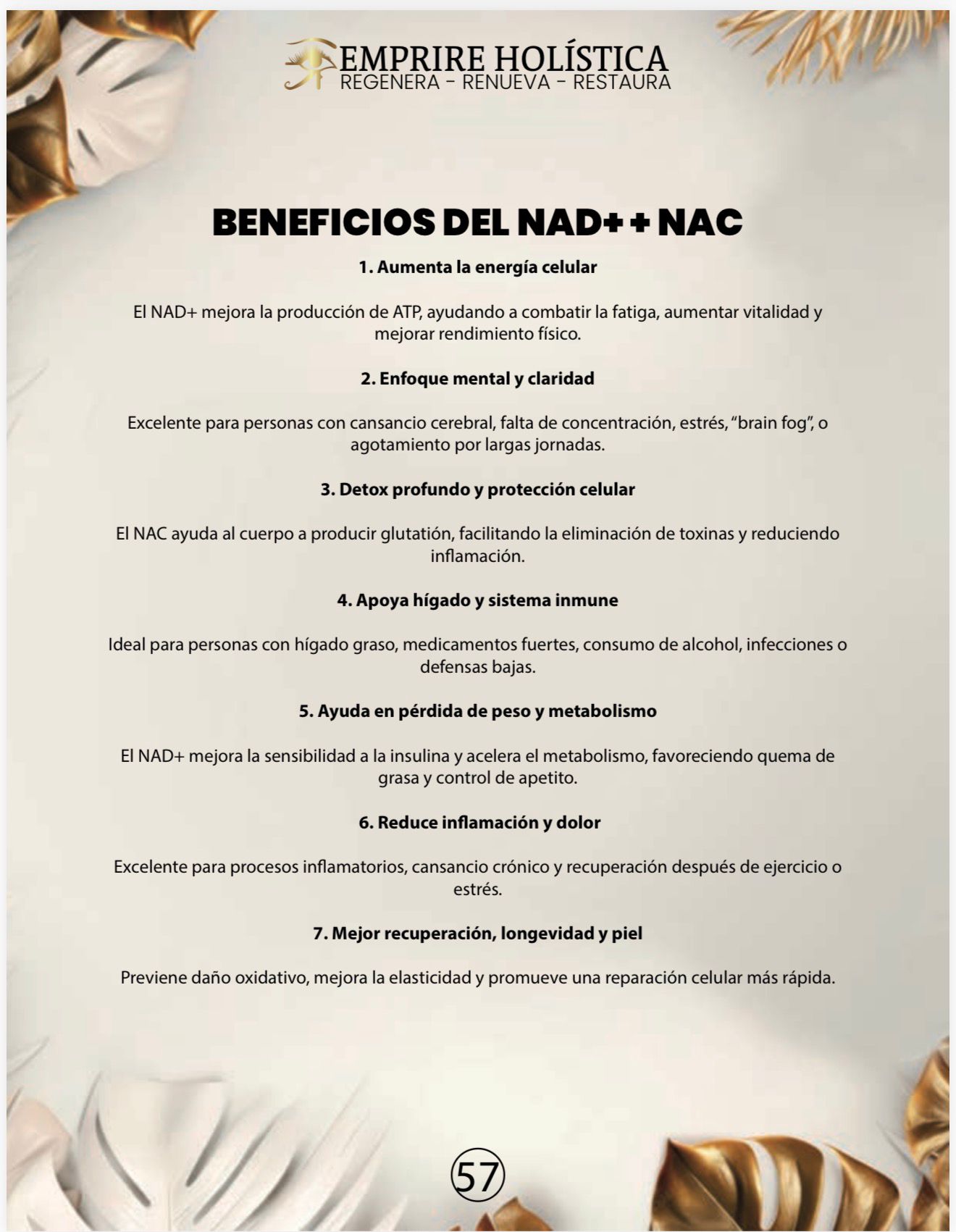 Beneficios del NAD+ + NAC